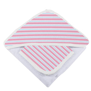 Candy Stripe Bamboo Hooded Towel and Washcloth Set