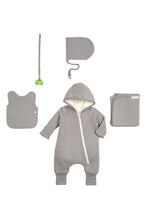Load image into Gallery viewer, Smart Cuddly Jumpsuit + Bib - Gray
