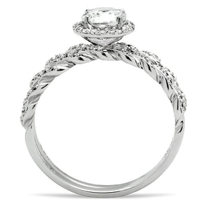 TS046 Rhodium 925 Sterling Silver Ring with AAA