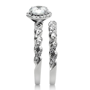 TS046 Rhodium 925 Sterling Silver Ring with AAA