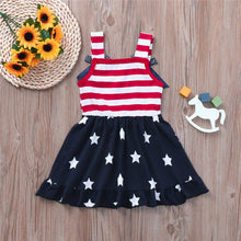 Load image into Gallery viewer, Toddler Baby Girls Dress Star Print 4th Of July
