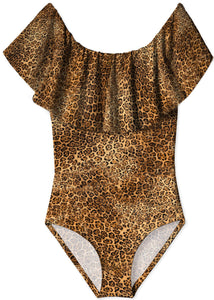 Cheetah Ruffle Bathing Suit