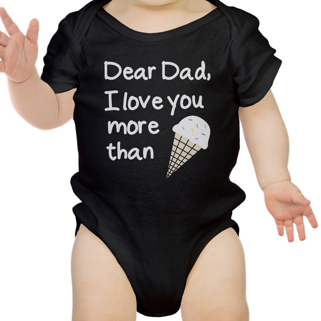 Dear Dad Icecream Cute Black Baby Onesie Unique