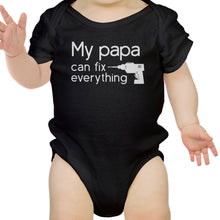 Load image into Gallery viewer, My Papa Fix Black Cute Baby Onesie Unique Fathers
