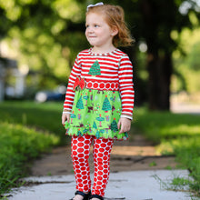 Load image into Gallery viewer, AnnLoren Girls Boutique Christmas Holiday Dress and Polka Dot Legging
