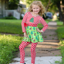 Load image into Gallery viewer, AnnLoren Girls Boutique Christmas Holiday Dress and Polka Dot Legging
