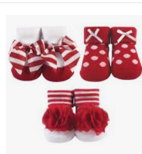 Red & Striped Baby Sock Gift Set