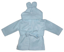 Load image into Gallery viewer, Fleece Robe With Hoodie Blue
