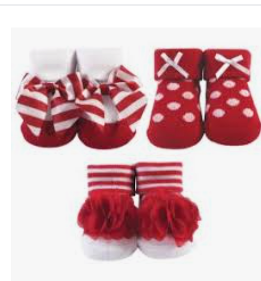 Red & Striped Baby Sock Gift Set