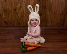 Load image into Gallery viewer, Handmade Bunny Hat and Diaper Cover
