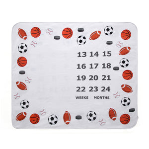 Sports Baby Milestone Blanket- Double Sided for 0-24 Months