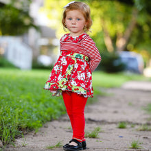 Load image into Gallery viewer, AnnLoren Little &amp; Big Girls Boutique Red Christmas Floral Holiday
