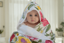 Load image into Gallery viewer, Baby Bamboo Hooded Towel, Double Layers of Muslin &amp; Terry, Floral
