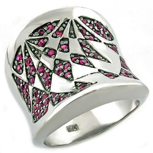 LOAS1009 Rhodium 925 Sterling Silver Ring with AAA