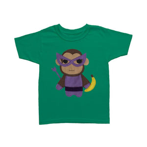 Kids Superhero Shirt - Team Super Animals - Monkey Banana