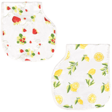 Load image into Gallery viewer, Bamboo Cotton Muslin 3-in-1 Burp Cloths Bibs Pacifier Ties, Set of 2
