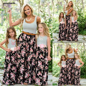 Mommy And Me Family Matching Mom And Girl Daughter Dress Mother