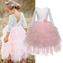 Load image into Gallery viewer, Lace Girls Long Dress Kids Pageant Clothes Children Tutu Layered Dress
