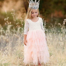 Load image into Gallery viewer, Lace Girls Long Dress Kids Pageant Clothes Children Tutu Layered Dress
