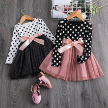Load image into Gallery viewer, Girls Autumn Dress Full Sleeve Children&#39;s Clothes Fashion Polka Dots
