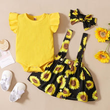 Load image into Gallery viewer, Summer Baby Girl Floral Print Clothing Newborn Flare Sleeve Romper
