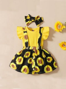 Summer Baby Girl Floral Print Clothing Newborn Flare Sleeve Romper