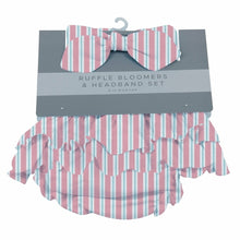 Load image into Gallery viewer, Candy Stripe Ruffle Bloomers and Headband Set
