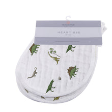 Load image into Gallery viewer, Dino Days Heart Bibs - Set of 2
